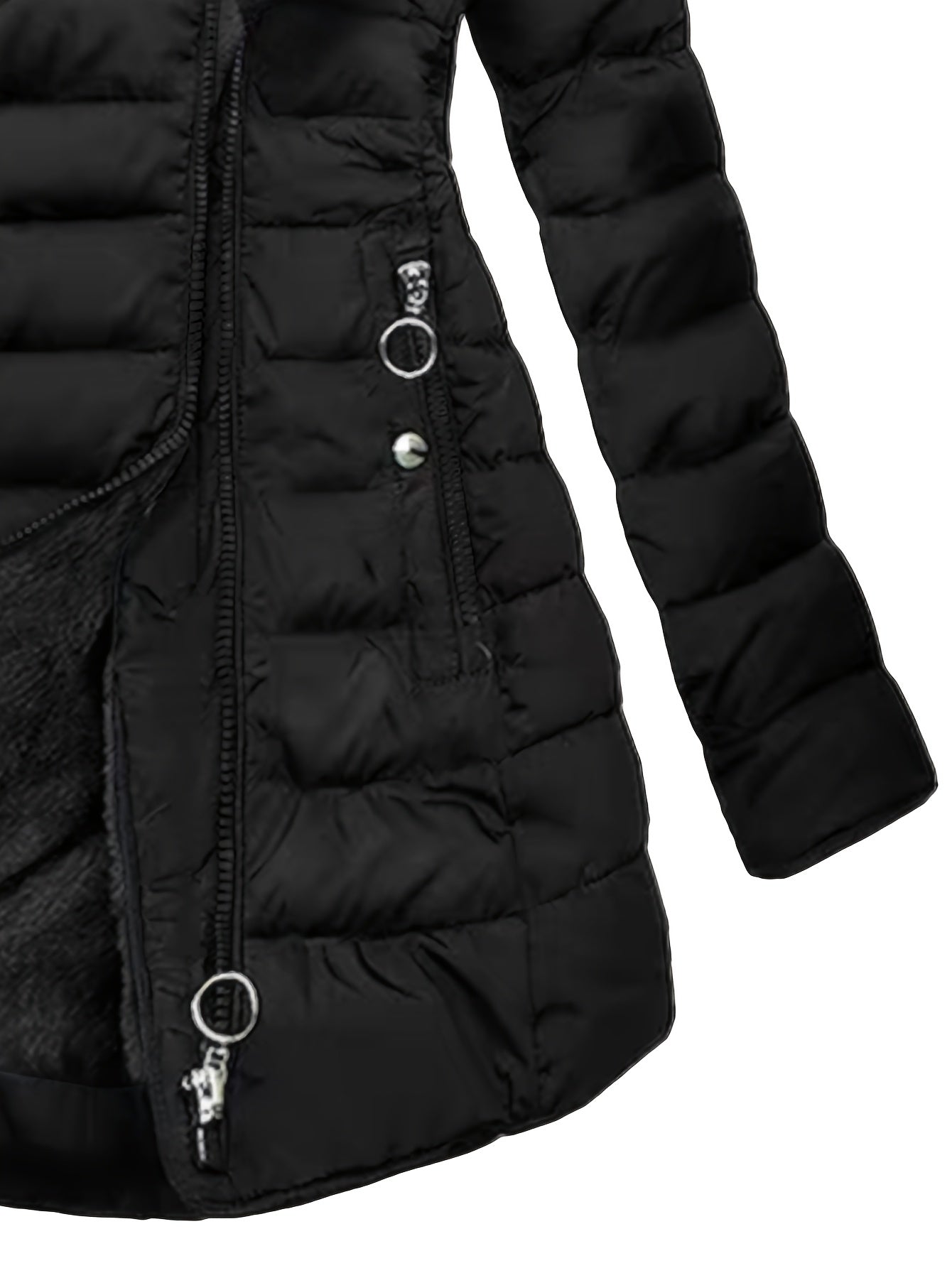 Veste chaude femme élégante – capuche & fermeture éclair slim fit