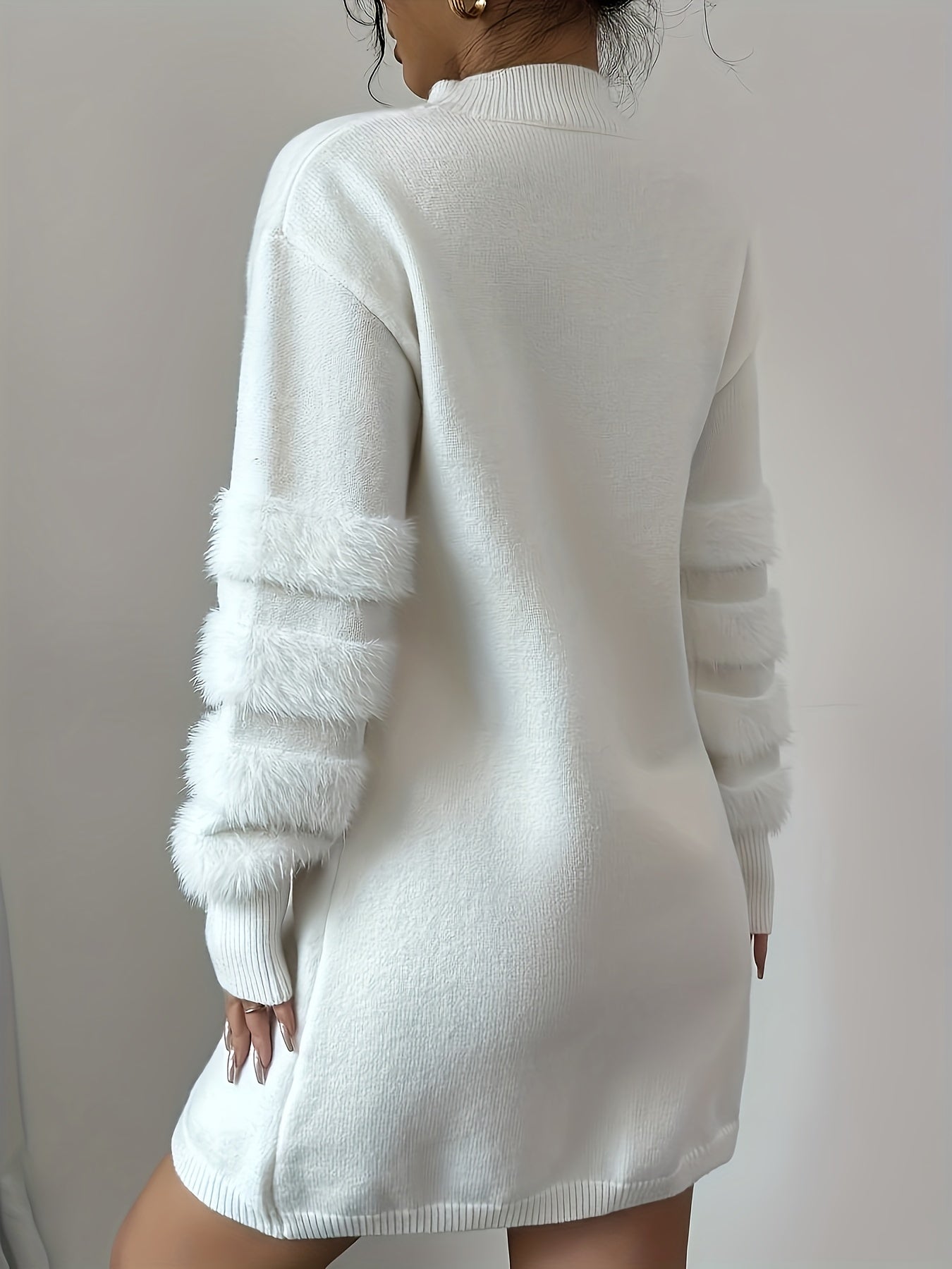 Robe pull élégante femme – Chic, douce & manches longues