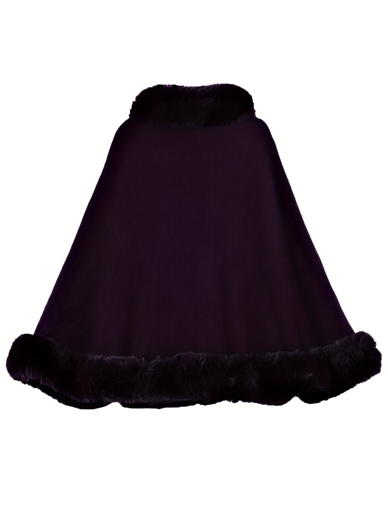 Manteau cape grande taille femme – Fausse fourrure chic hiver