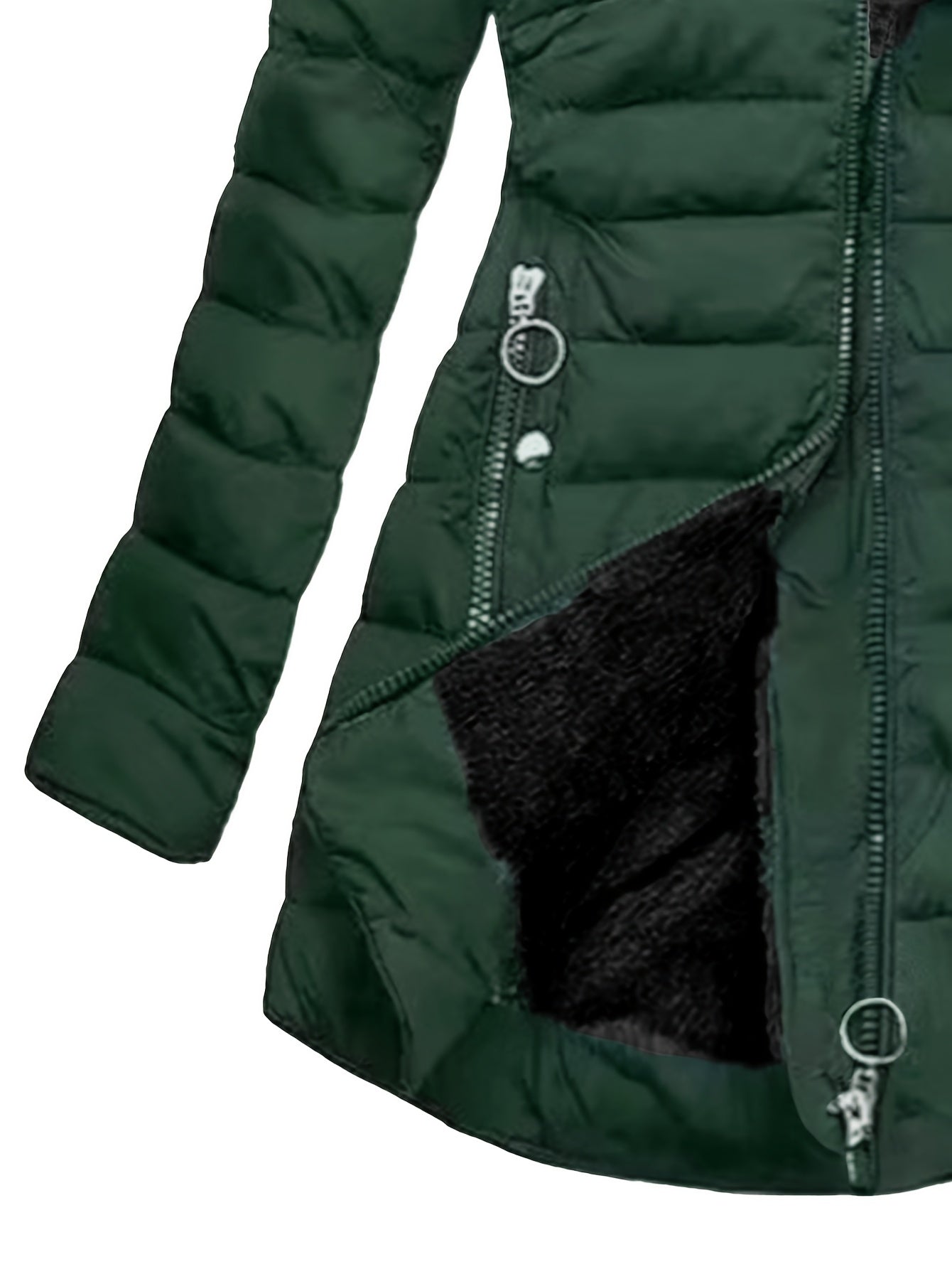 Veste chaude femme élégante – capuche & fermeture éclair slim fit