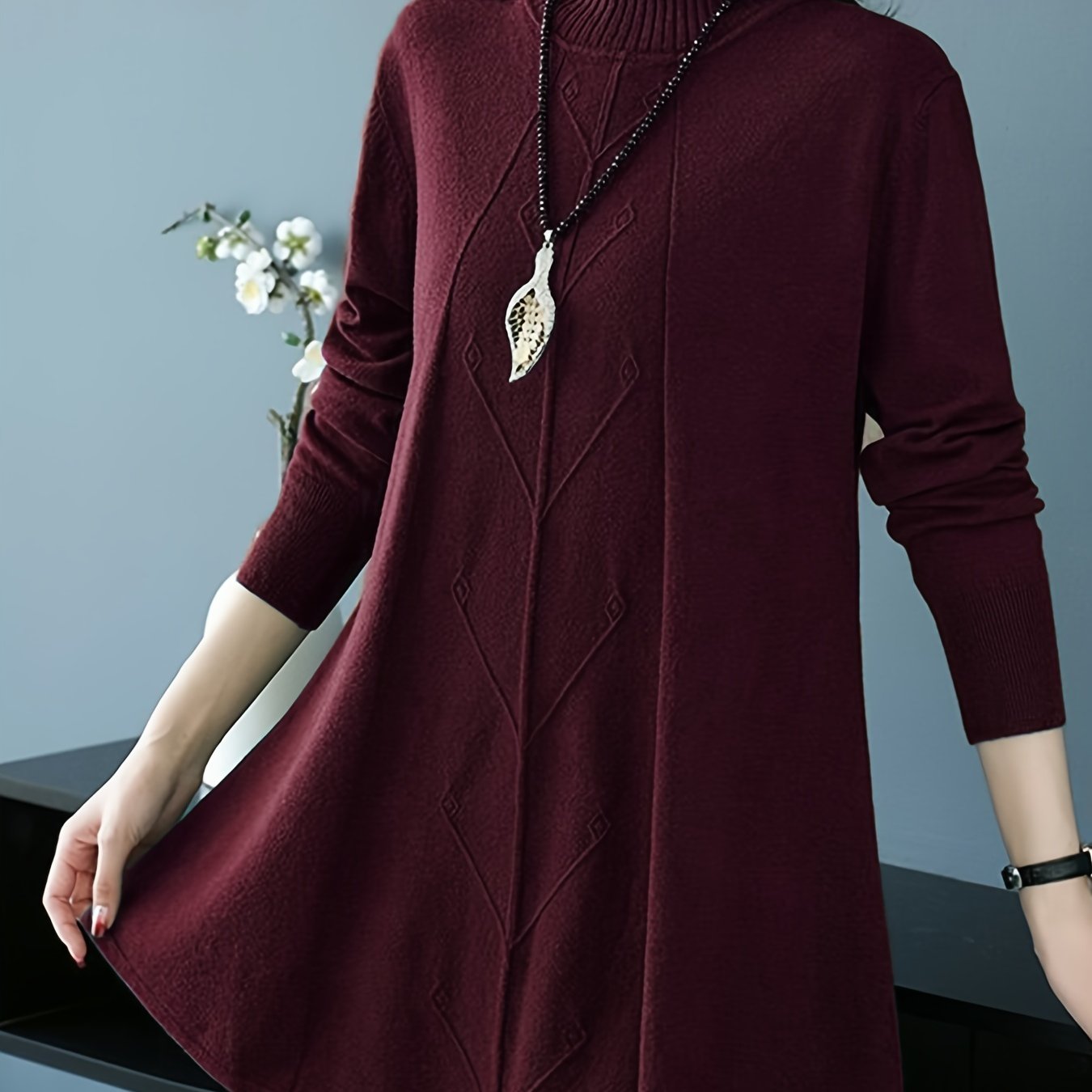 Pull col montant femme 🧶 – Maille chic hiver automne GTIJARA