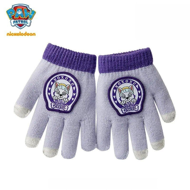 Gants peluche Paw Patrol enfants, Chase Skye, chauds et colorés