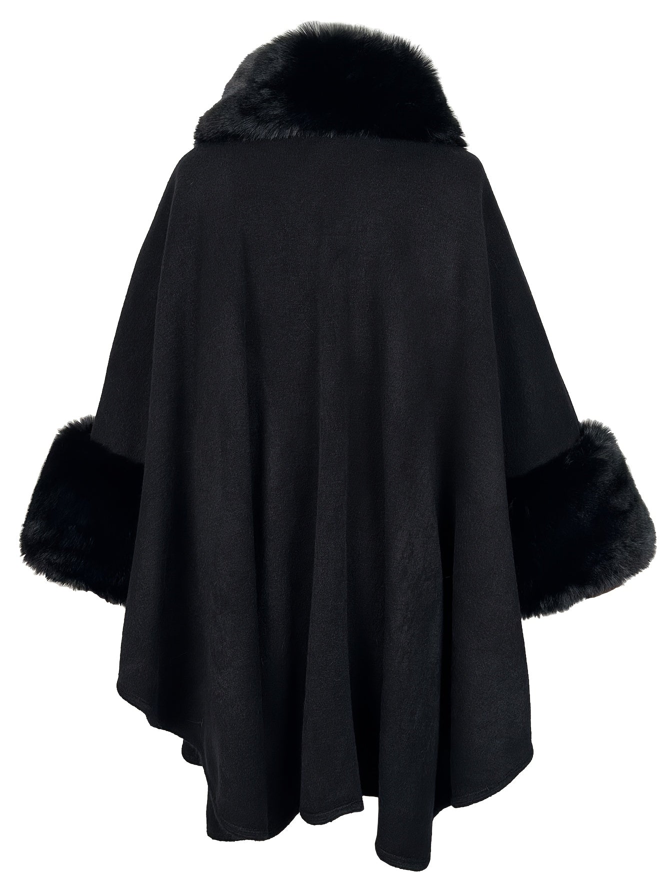 Manteau grande taille femme – Ouvert avec col fausse fourrure
