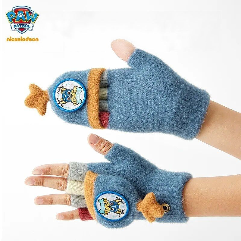 Gants peluche Paw Patrol enfants, Chase Skye, chauds et colorés
