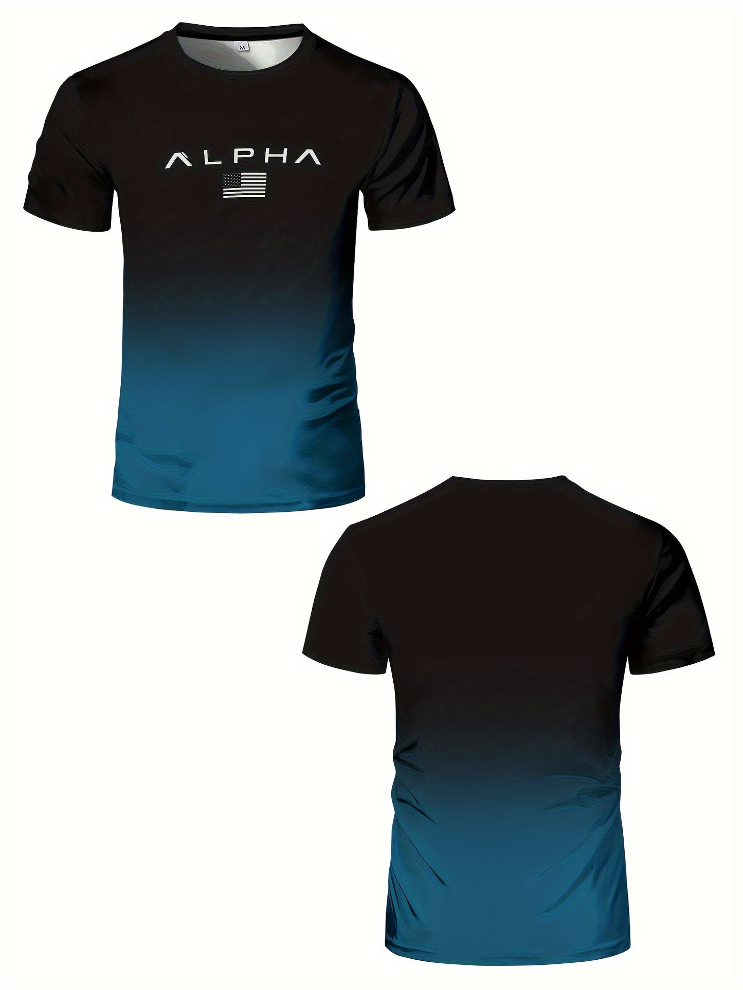 T-shirt Homme Dégradé Sport – Col Rond, Été Printemps