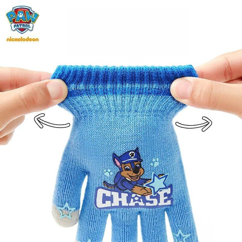 Gants peluche Paw Patrol enfants, Chase Skye, chauds et colorés