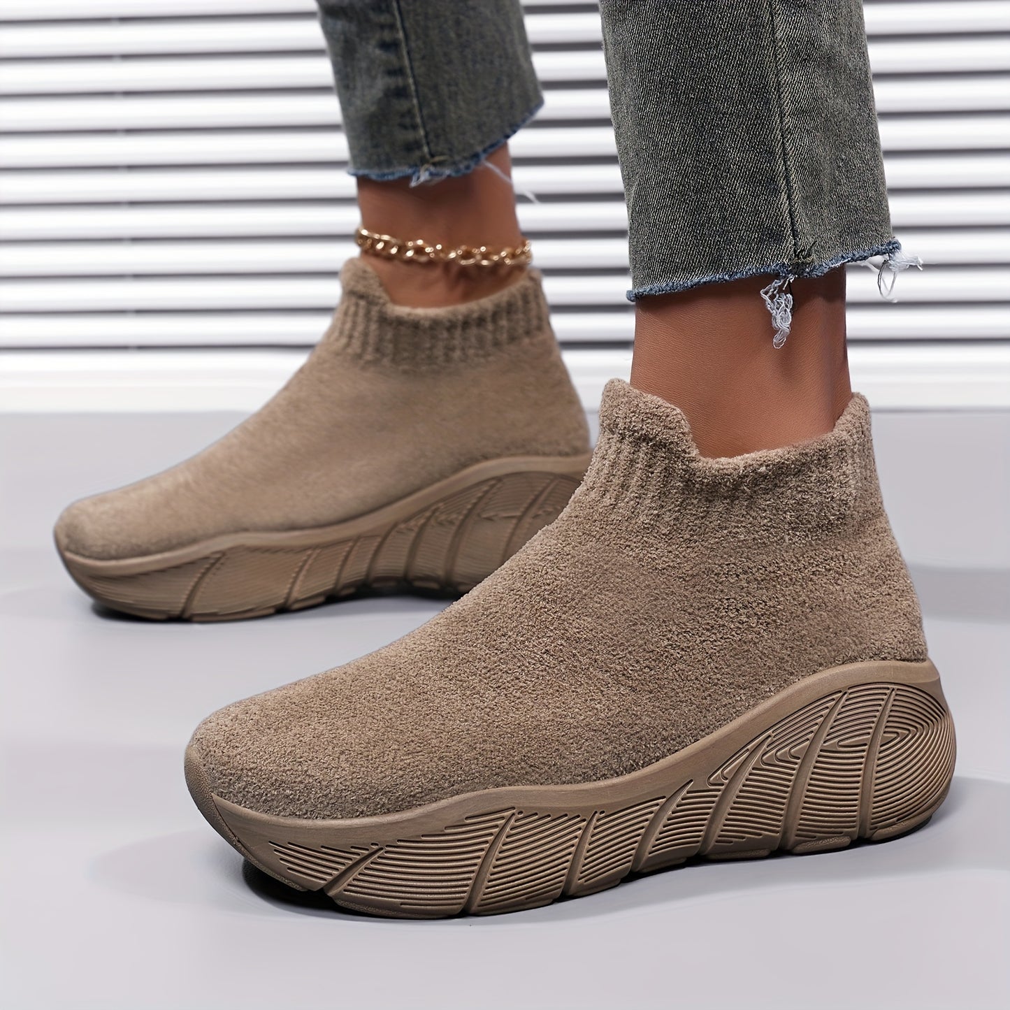Baskets femme chaudes doublées polaire – Légères & confortables