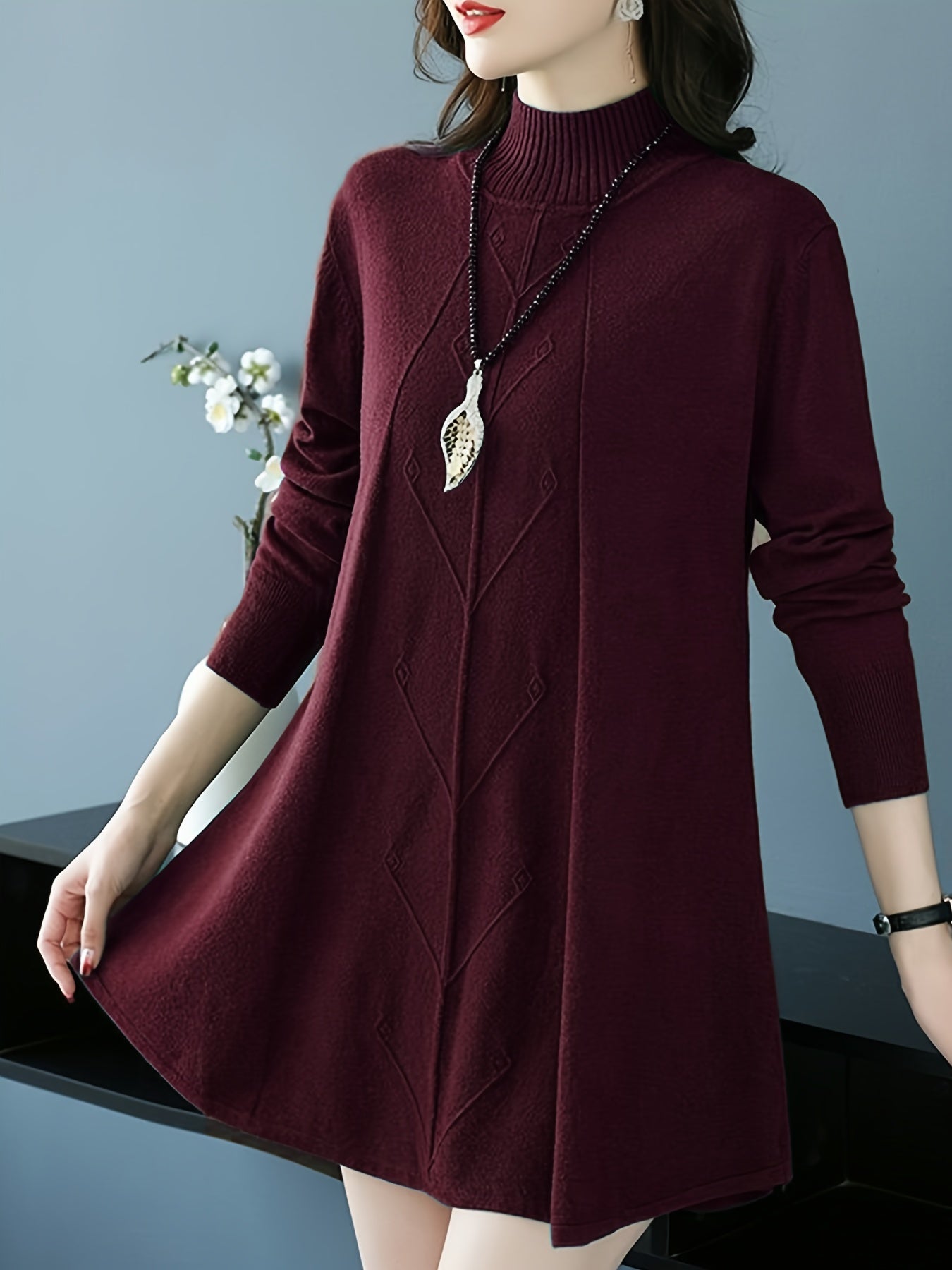 Pull col montant femme 🧶 – Maille chic hiver automne GTIJARA