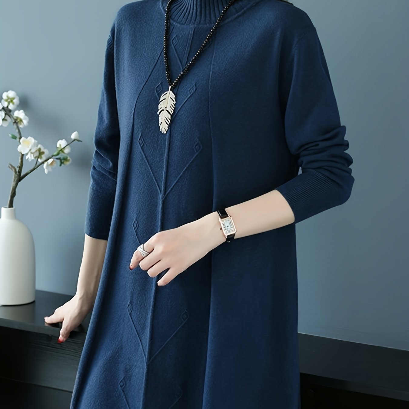 Pull col montant femme 🧶 – Maille chic hiver automne GTIJARA