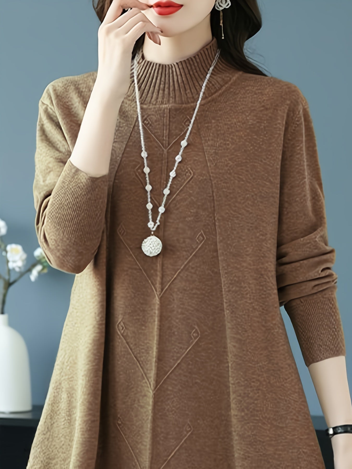 Pull col montant femme 🧶 – Maille chic hiver automne GTIJARA