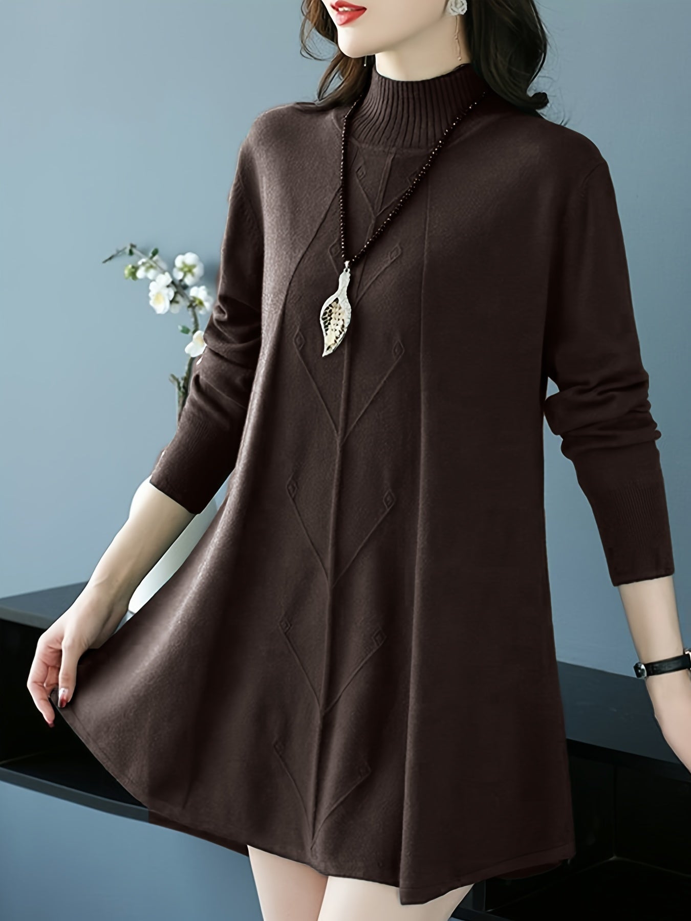 Pull col montant femme 🧶 – Maille chic hiver automne GTIJARA