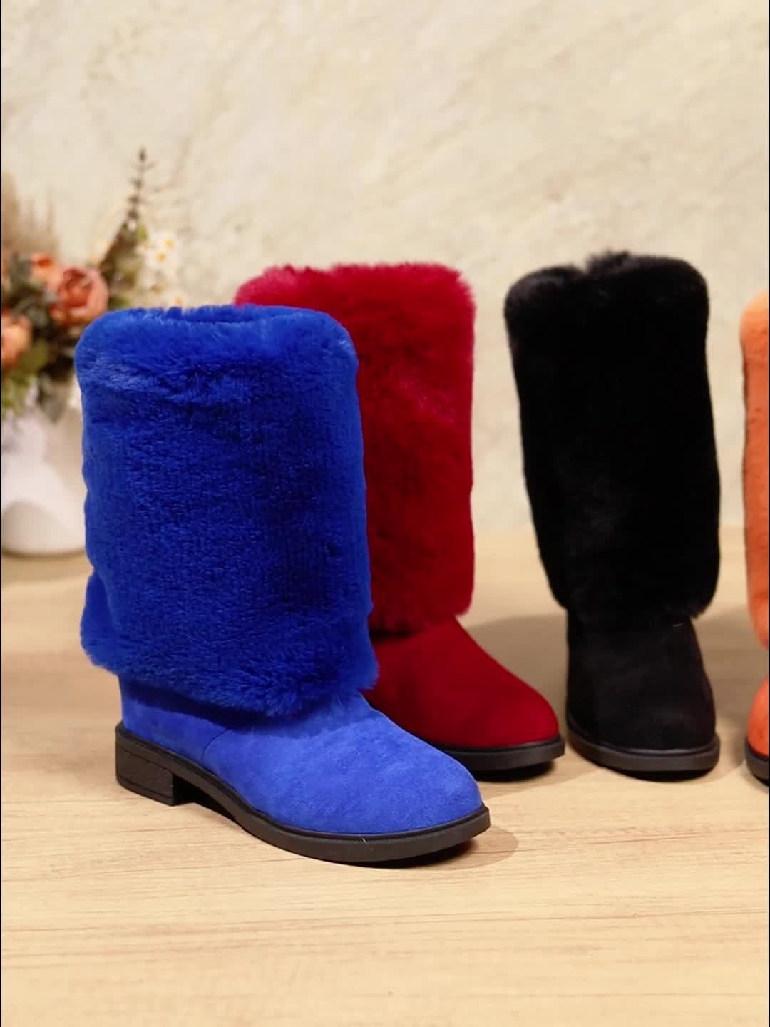 Bottes femme hiver mi-mollet – Chaudes, confortables & fluffy