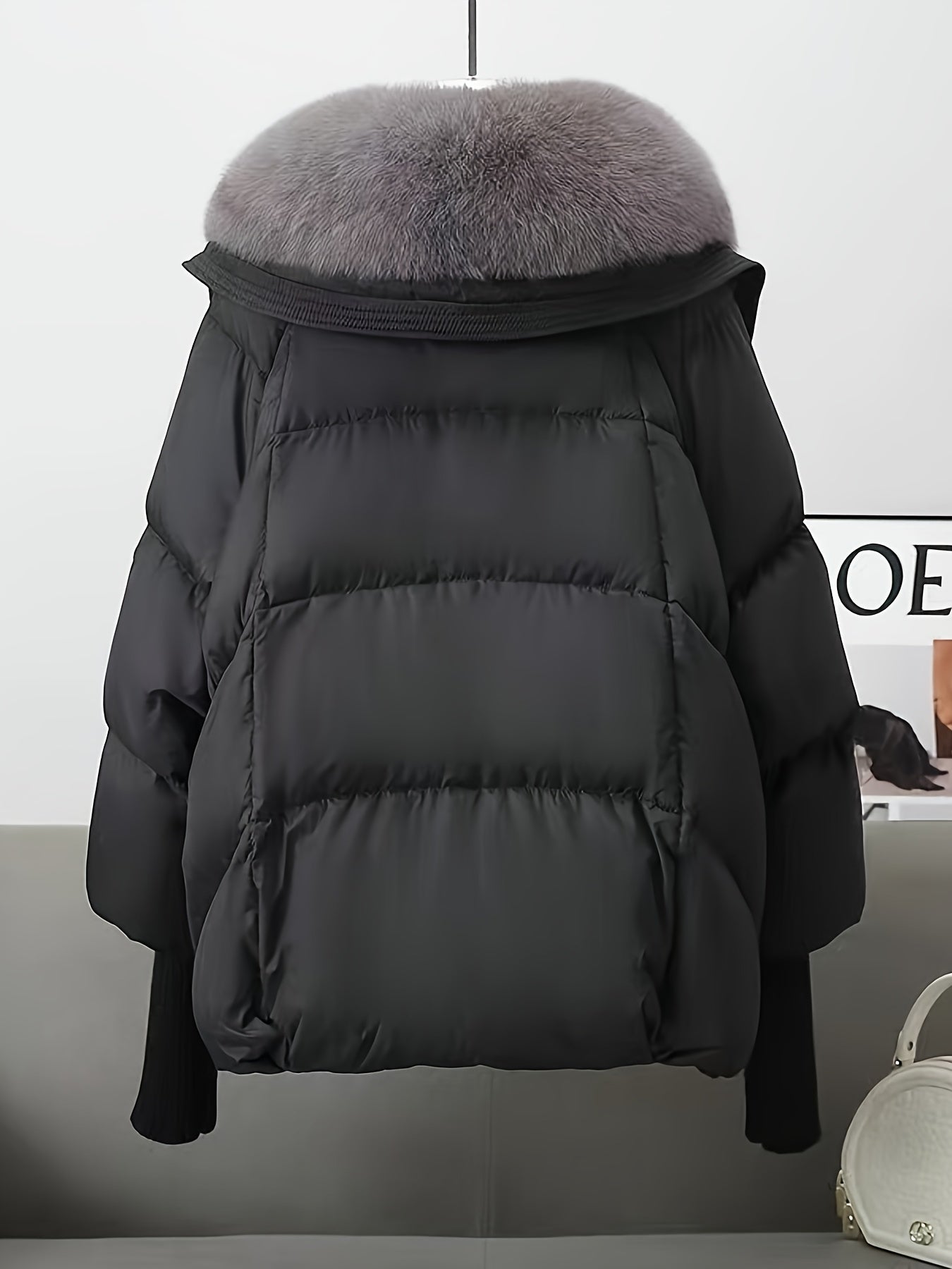 Manteau hiver femme ❄️ – Capuche fausse fourrure & coupe A-line GTIJARA