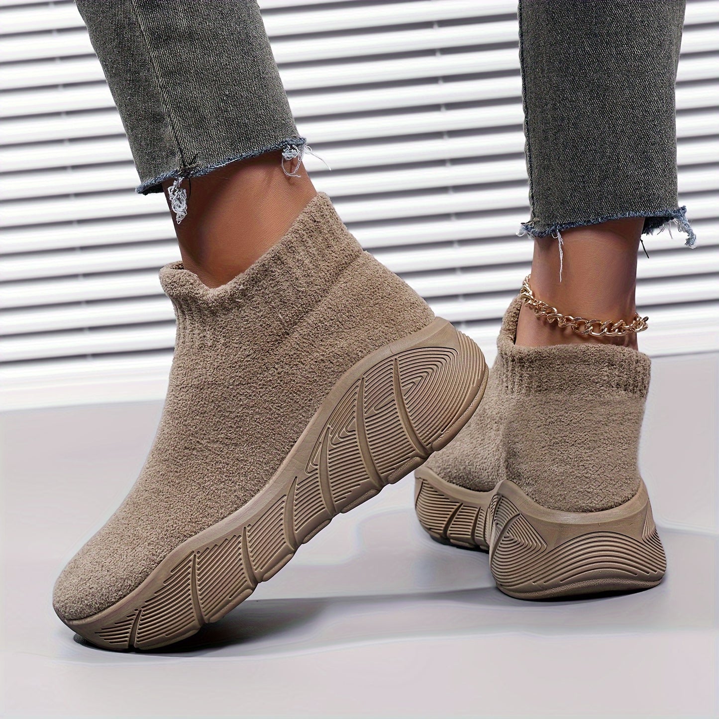 Baskets femme chaudes doublées polaire – Légères & confortables