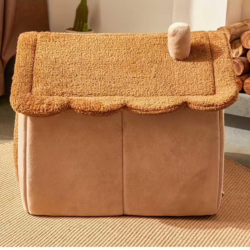Maison lit pour chat – Douce, chaude & lavable, idéale hiver