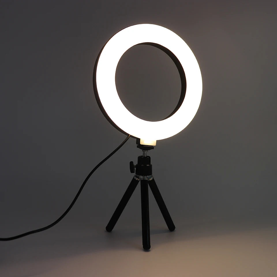 Anneau LED 16cm avec trépied pour selfie, live, maquillage