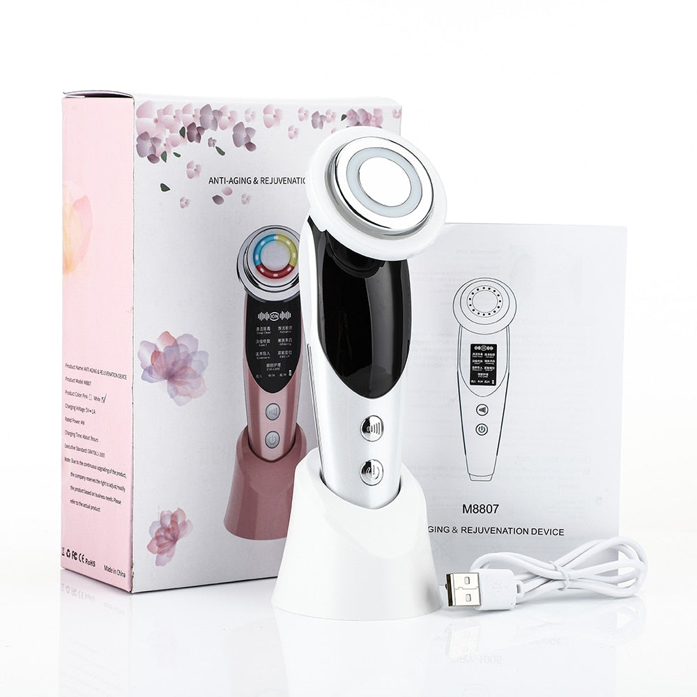 Appareil visage 7 en 1 – Lifting, anti-âge, lumière LED