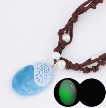 Collier LED Moana Enfant – Cuir Tressé Cosplay & Jouet Disney