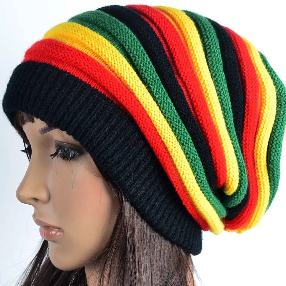 Bonnet Rasta multicolore unisexe, chaud, style Bob Marley
