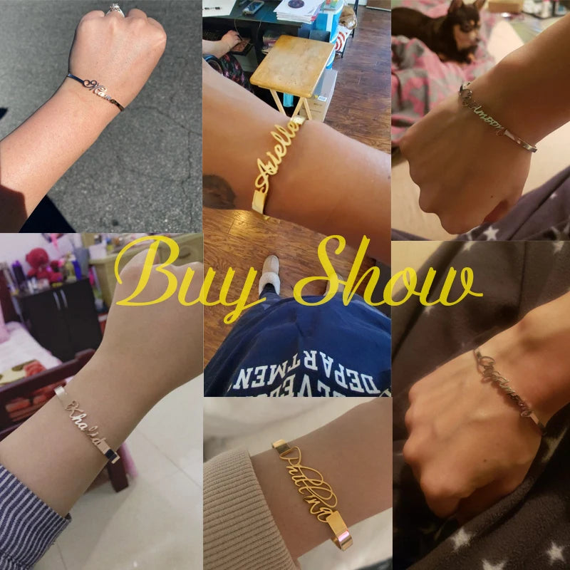 Bracelet personnalisé cœur pour femme, acier inoxydable doré
