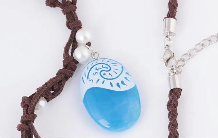 Collier LED Moana Enfant – Cuir Tressé Cosplay & Jouet Disney