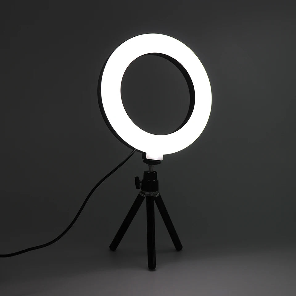Anneau LED 16cm avec trépied pour selfie, live, maquillage