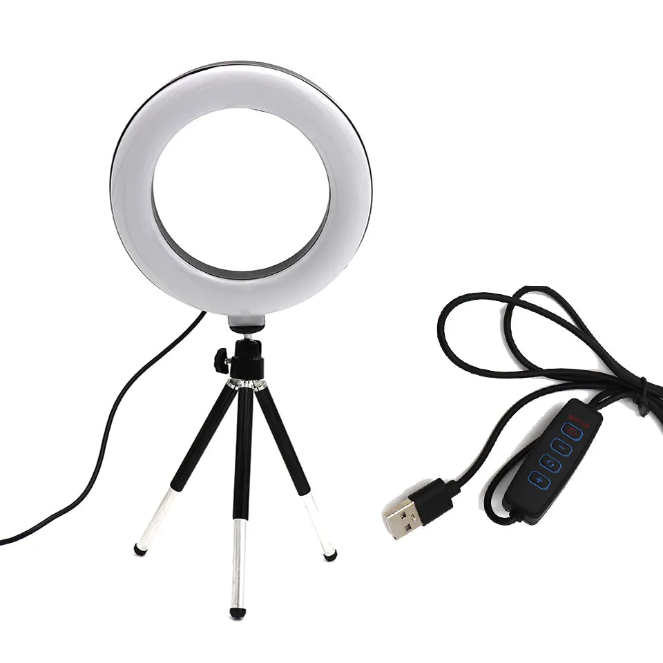 Anneau LED 16cm avec trépied pour selfie, live, maquillage
