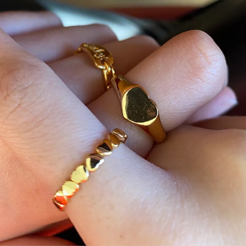 Bague cœur femme acier inoxydable, fiançailles ou mariage