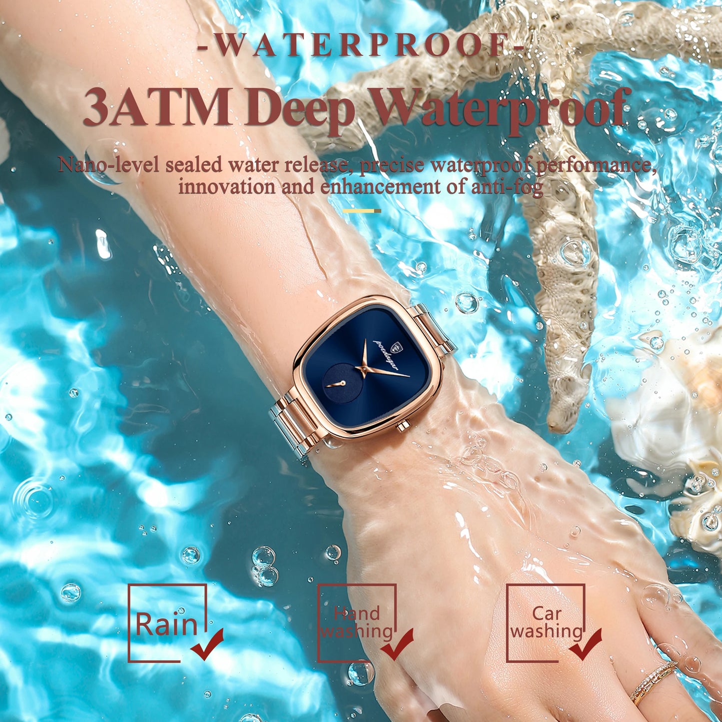 👉 Montre POEDAGAR femme – Quartz inox étanche, élégante & mode