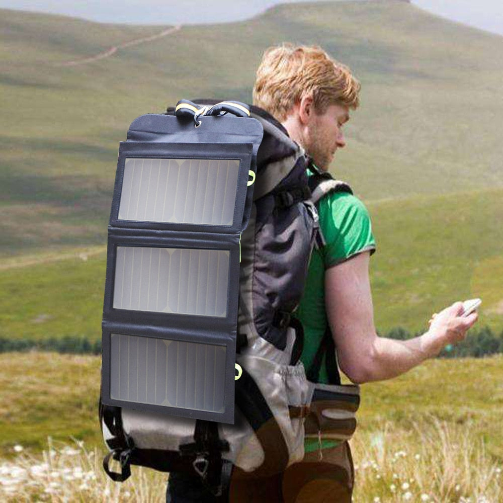 Chargeur solaire 21W 5V avec batterie 10000mAh étanche portable