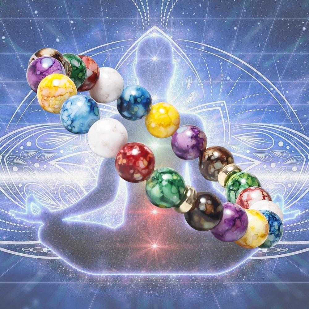 Bracelet 7 Chakras Reiki en pierre naturelle pour hommes et femmes