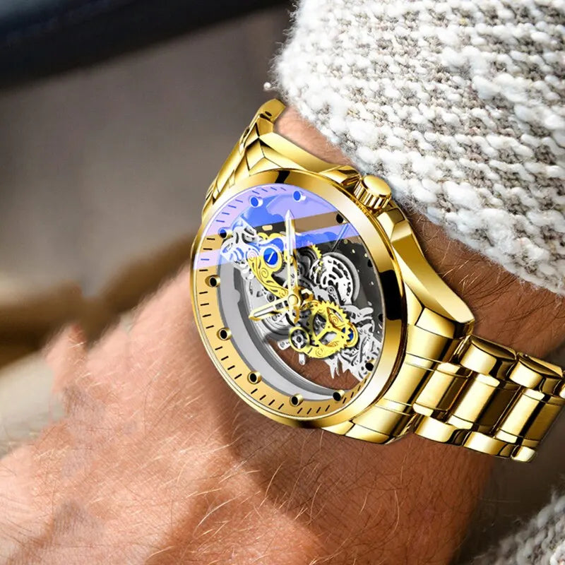Montre à quartz luxe homme, acier inoxydable, sport & élégance