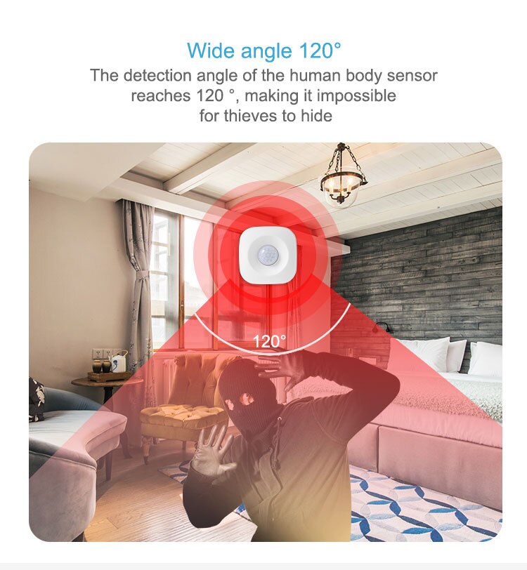 Capteur de mouvement WiFi intelligent compatible Tuya et Google Home