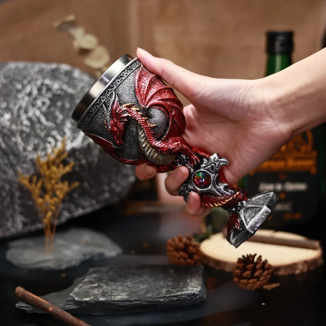 Coupe médiévale décoration dragon 🐉 en inox & résine GTIJARA
