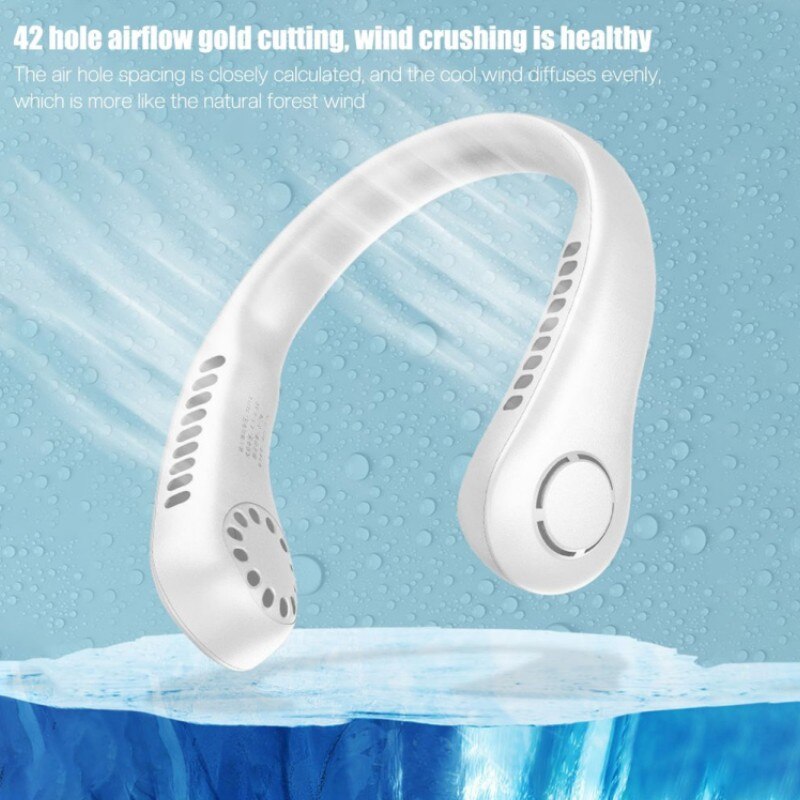Ventilateur de Cou Sans Lame 1200mAh – 3 Vitesses Rechargeable