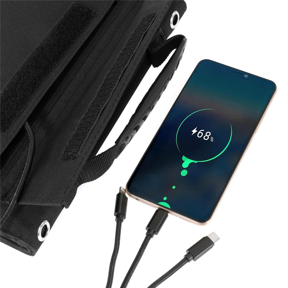 Panneau solaire portable 100W/60W, USB + DC, pliable extérieur