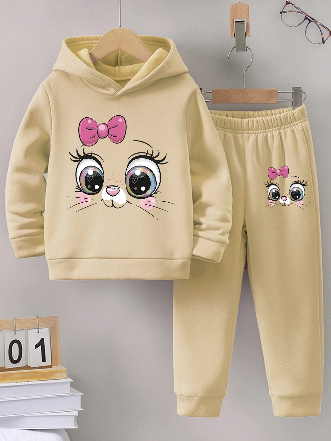 Ensemble sport fille 2 pièces – Sweat à capuche & pantalon chaud