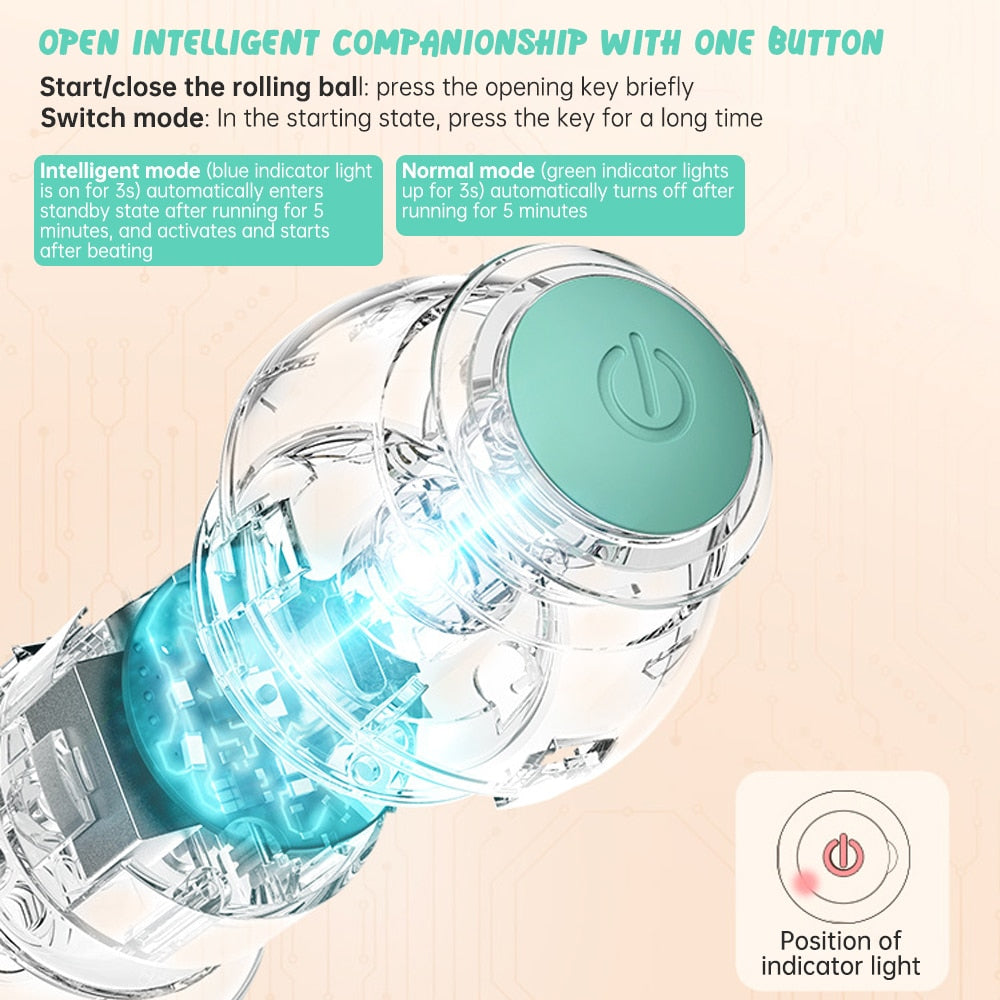 Balle électrique interactive pour chat, jouet roulant automatique