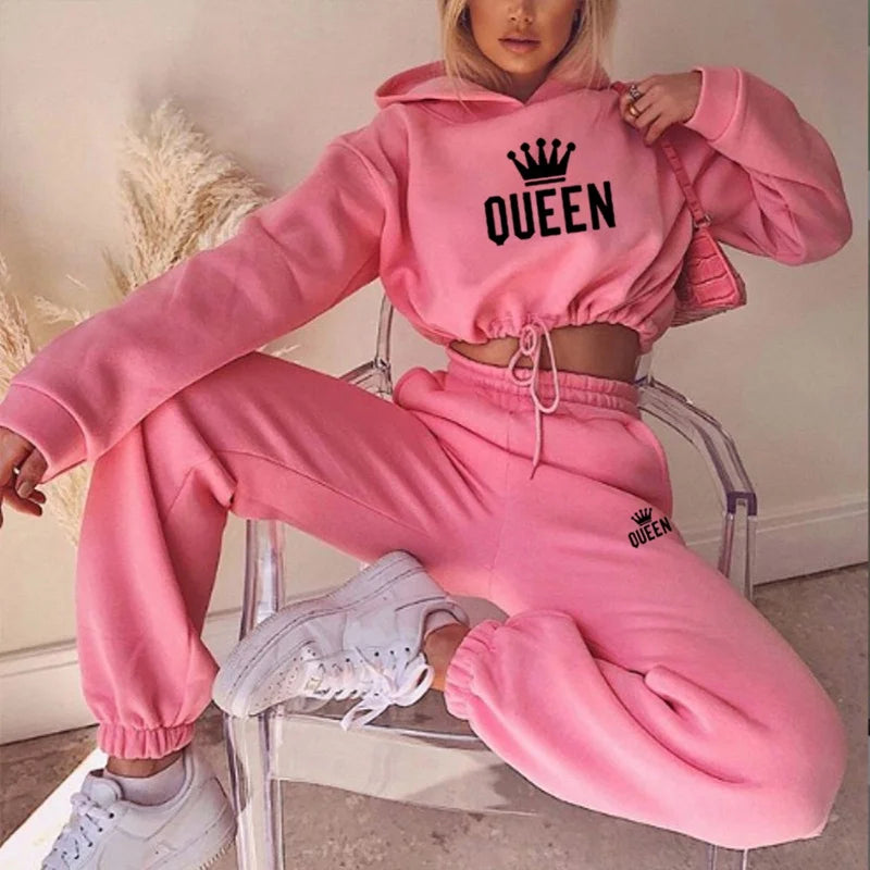 Ensemble Survêtement Femme 2 Pièces – Sweat à Capuche & Pantalon