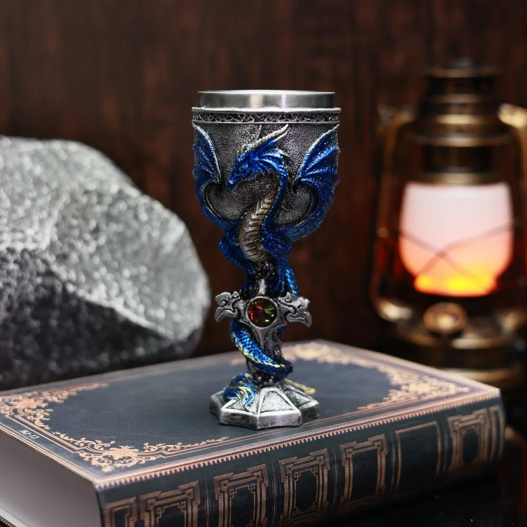 Coupe médiévale décoration dragon 🐉 en inox & résine GTIJARA