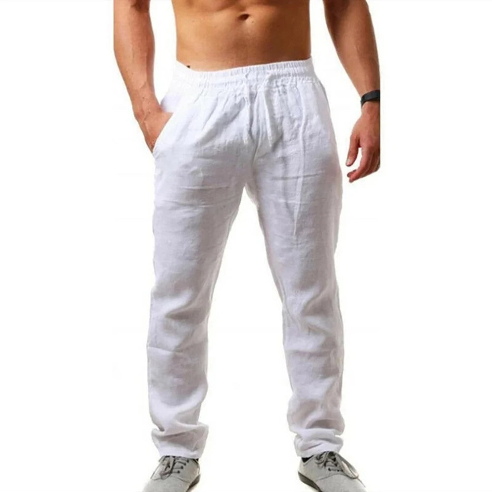 Pantalon Homme Été Lin Coton – Décontracté & Respirant