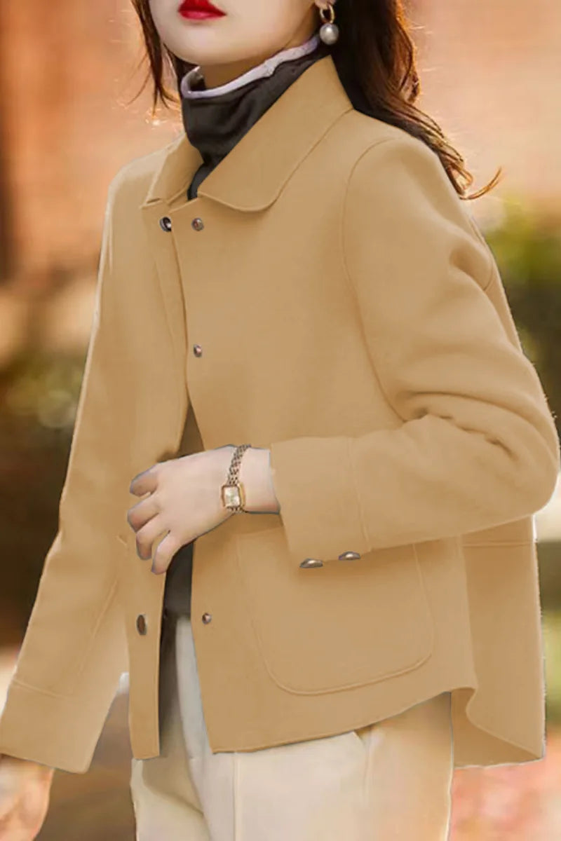 Manteau femme chic 🧥 – Laine courte & col élégant