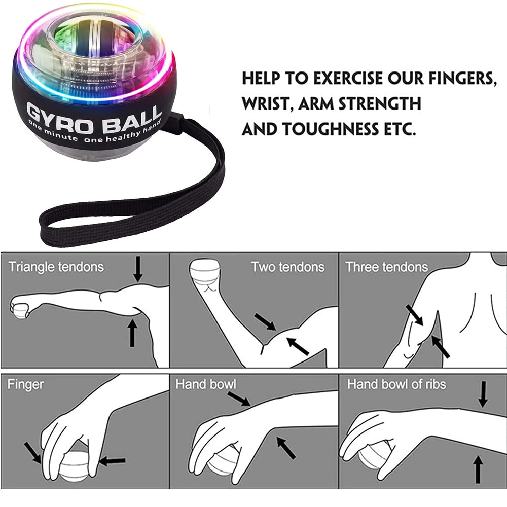 Gyroscope LED auto-démarrant – Musculation main et poignet