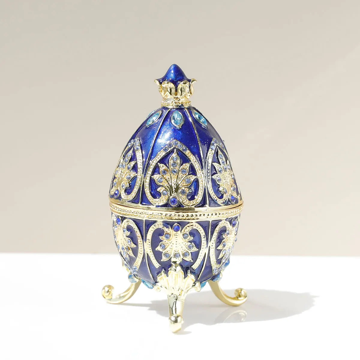 Œuf Fabergé rouge émaillé 💎 – boîte à bijoux & déco élégante