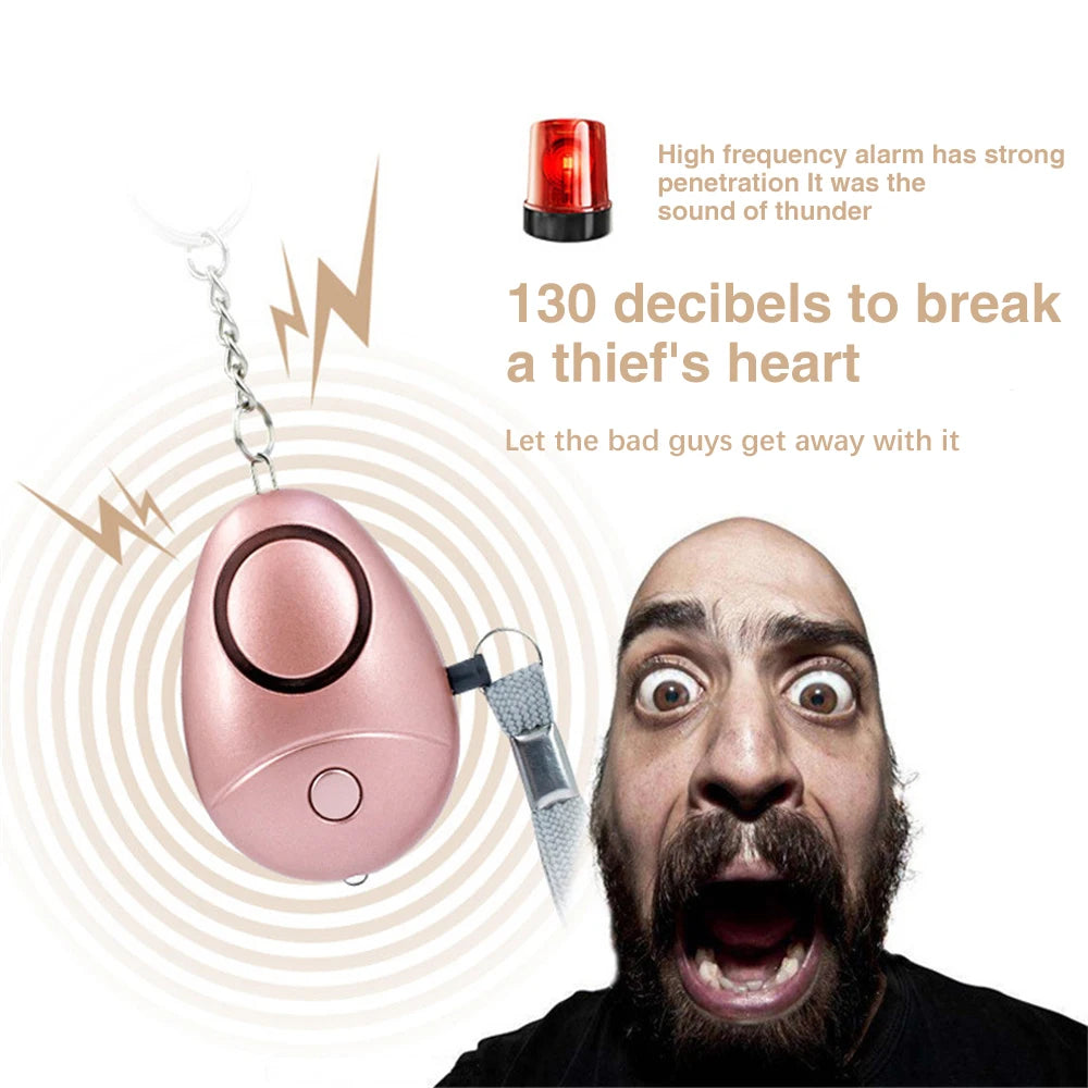 Alarme de sécurité 130dB pour femme avec LED et porte-clés