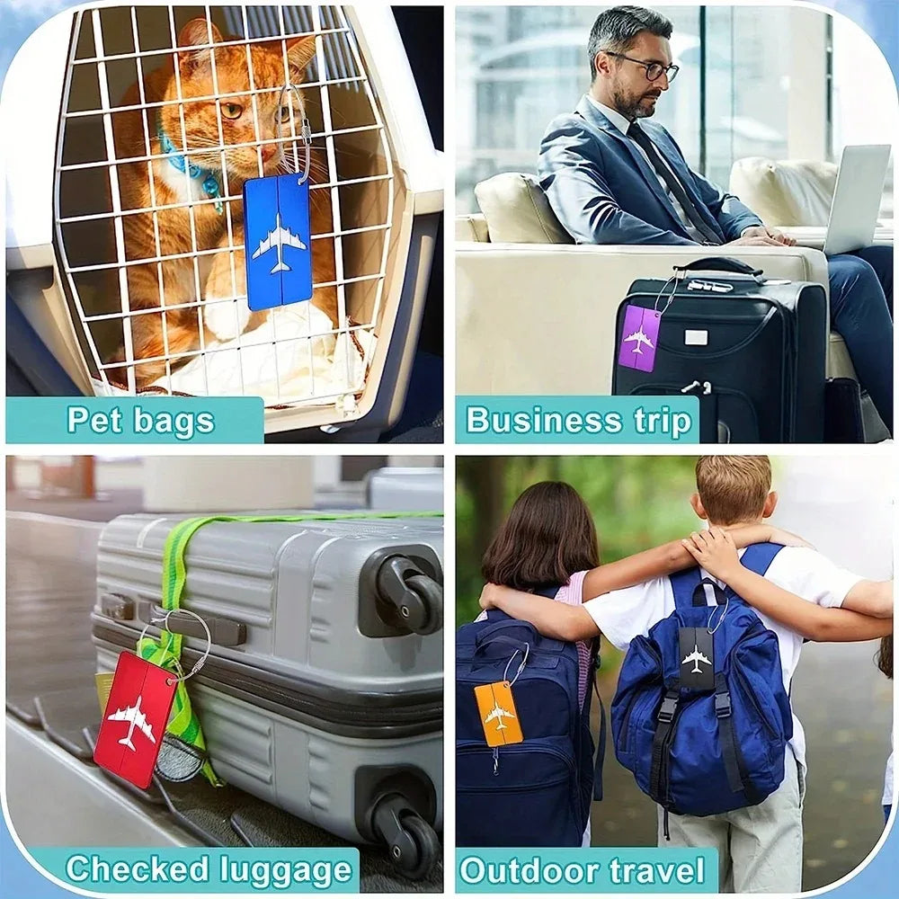 Étiquette Valise Aluminium – Tag Bagage Antiperte avec Nom