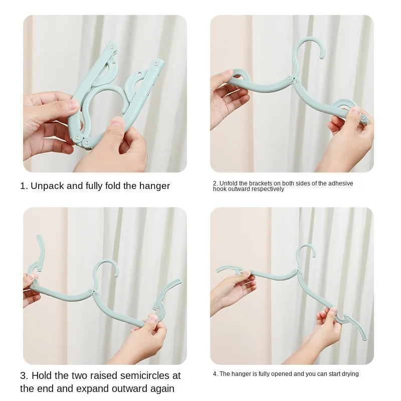 Cintre de voyage pliable avec pinces – Léger et compact