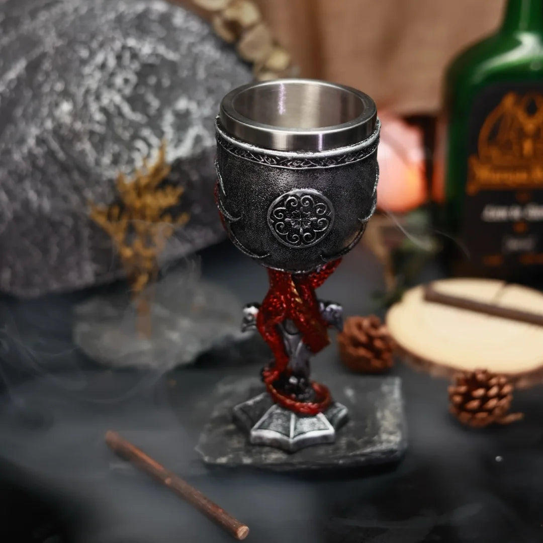 Coupe médiévale décoration dragon 🐉 en inox & résine GTIJARA