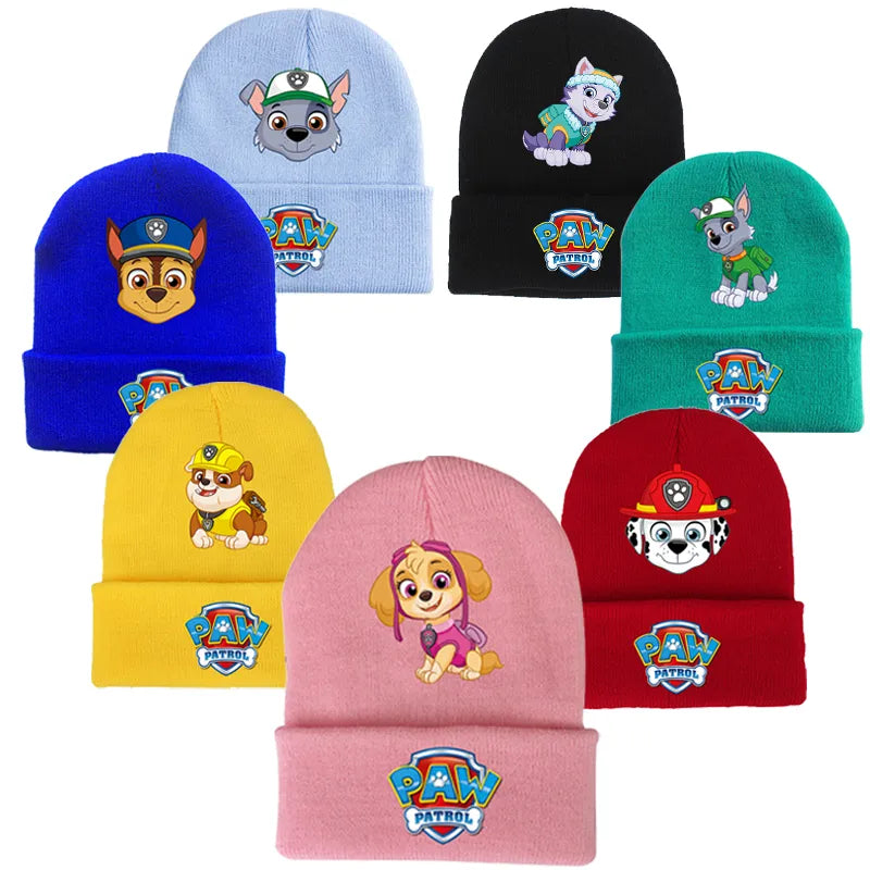 Bonnet Pat'Patrouille hiver enfant, Chase & Skye, dessin animé