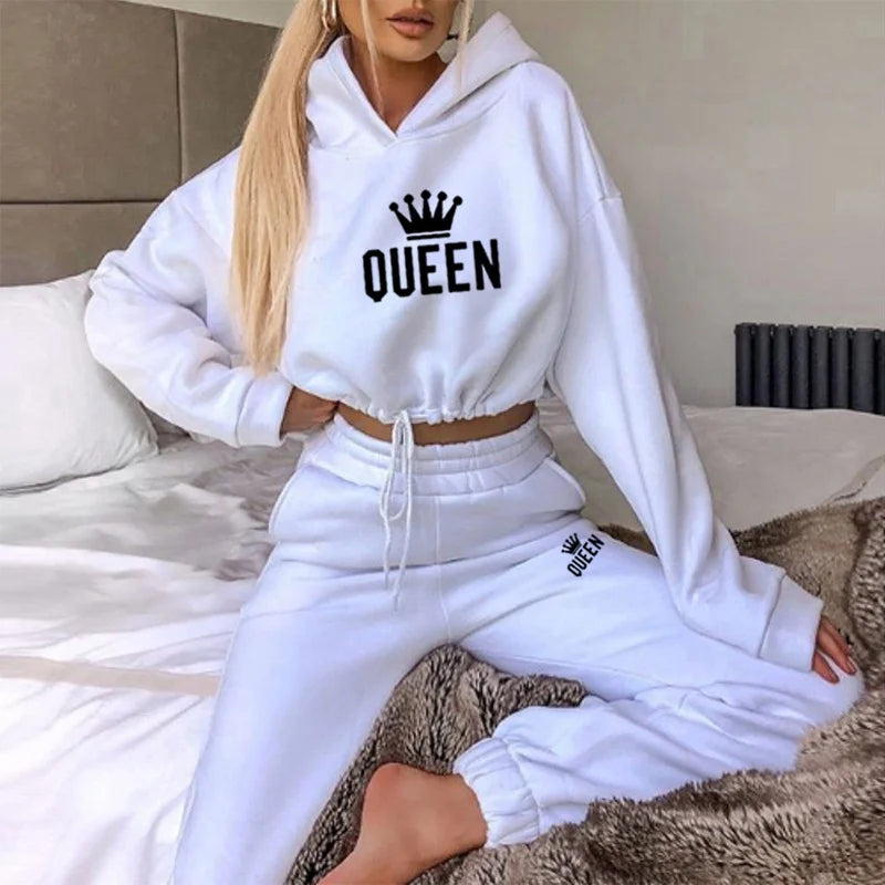 Ensemble Survêtement Femme 2 Pièces – Sweat à Capuche & Pantalon